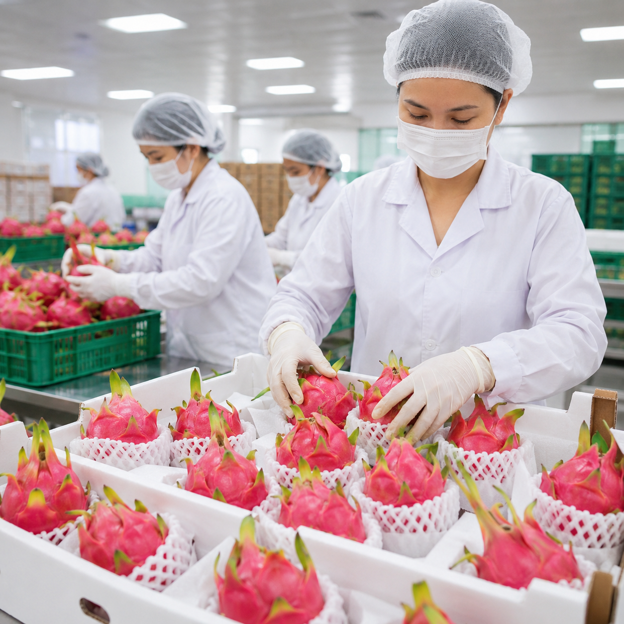 Dragon fruit packing for export