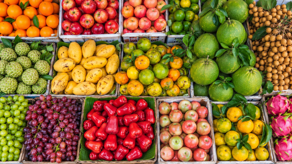 Vietnam fresh fruit and vegetable export market with assorted tropical produce
